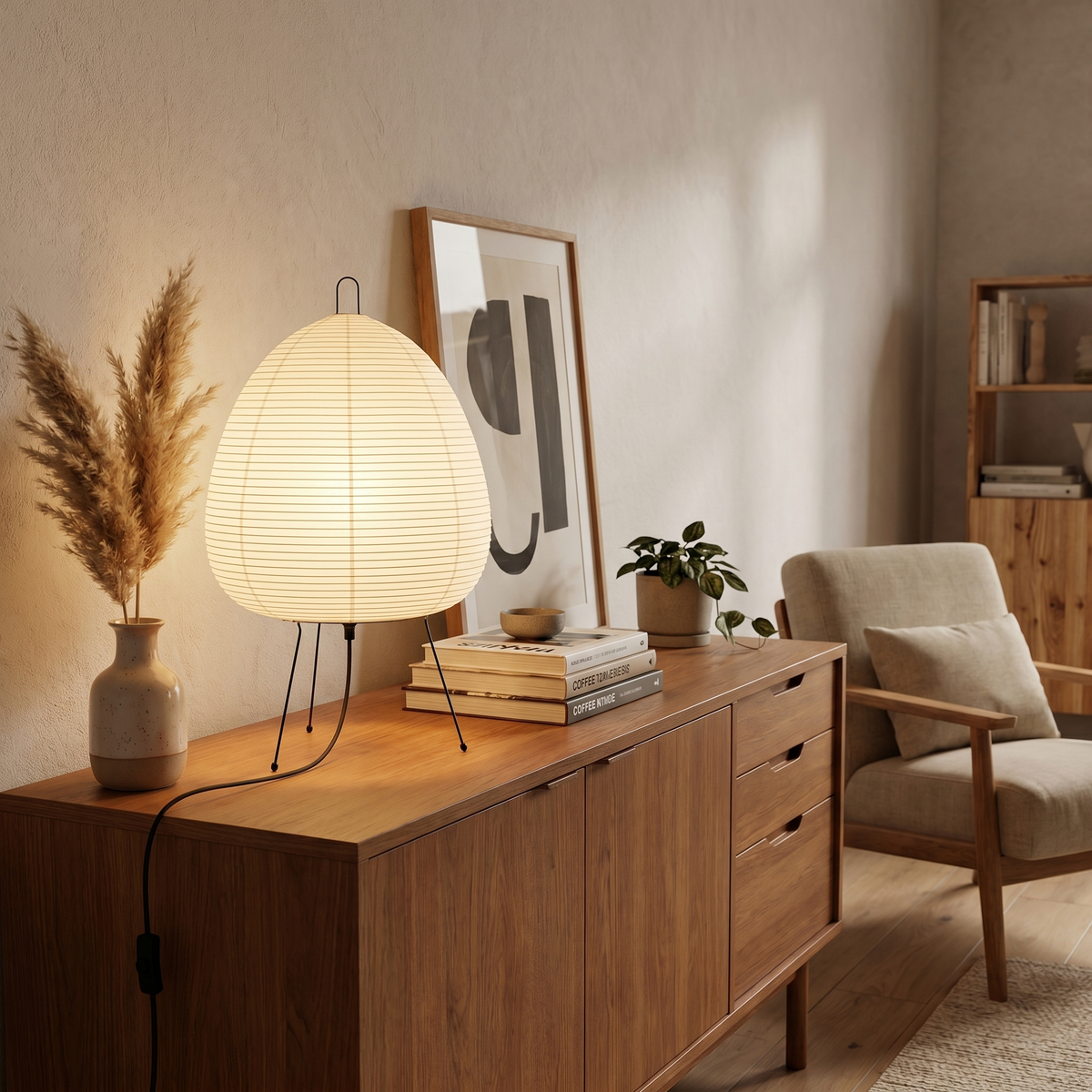 Akari Style Paper Table Lamp 1