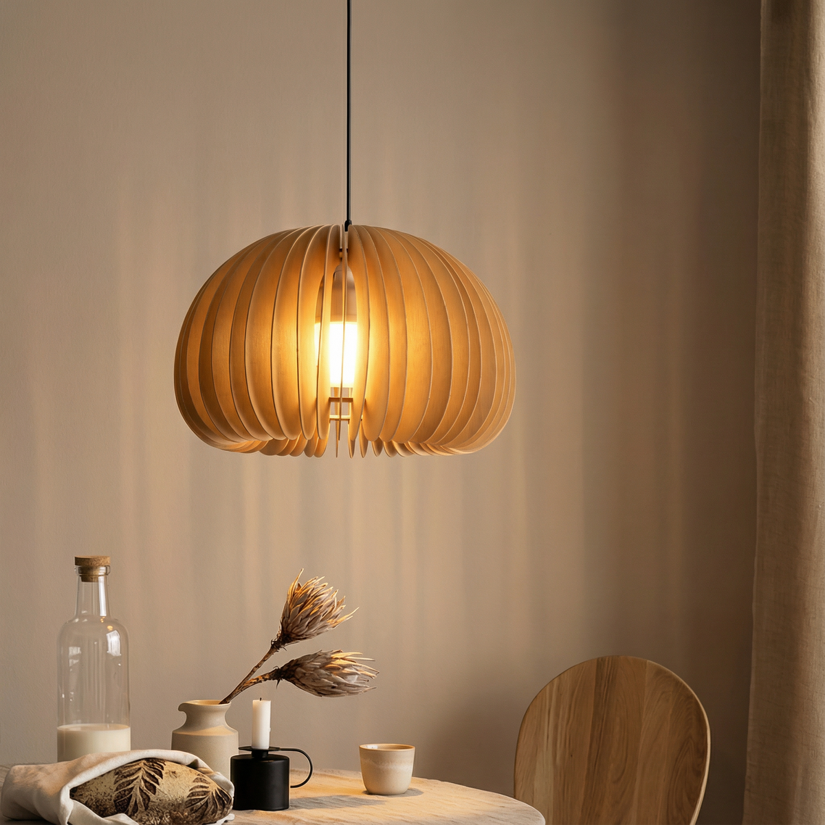 Akira Retro Wooden Pendant Light 3