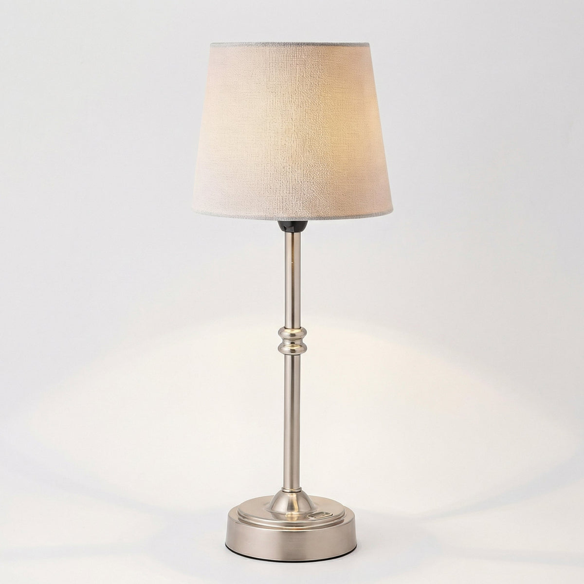 Brass Table Lamp with Soft Fabric Shade 2