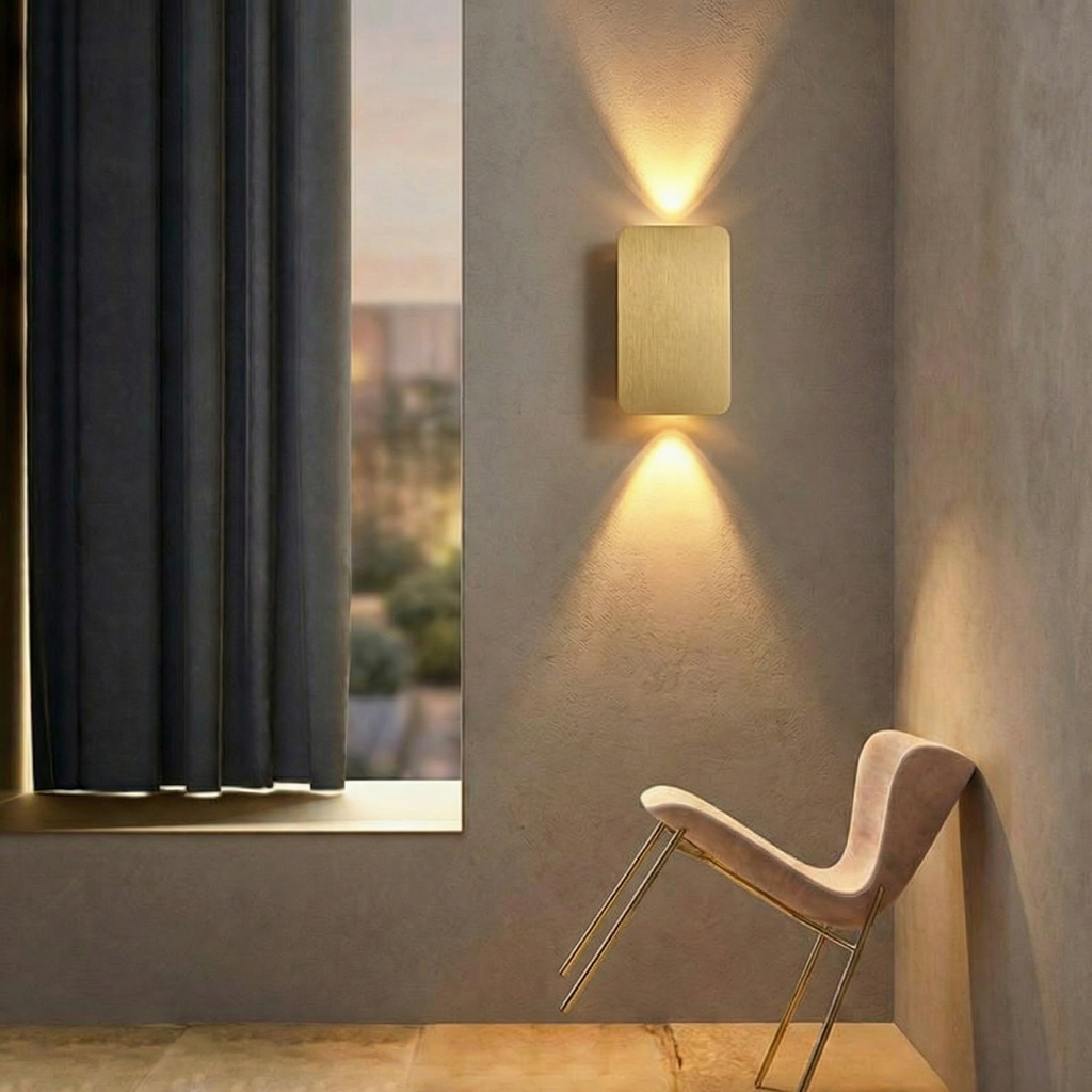 Brushed Aluminum Up Down Wall Lamp 1