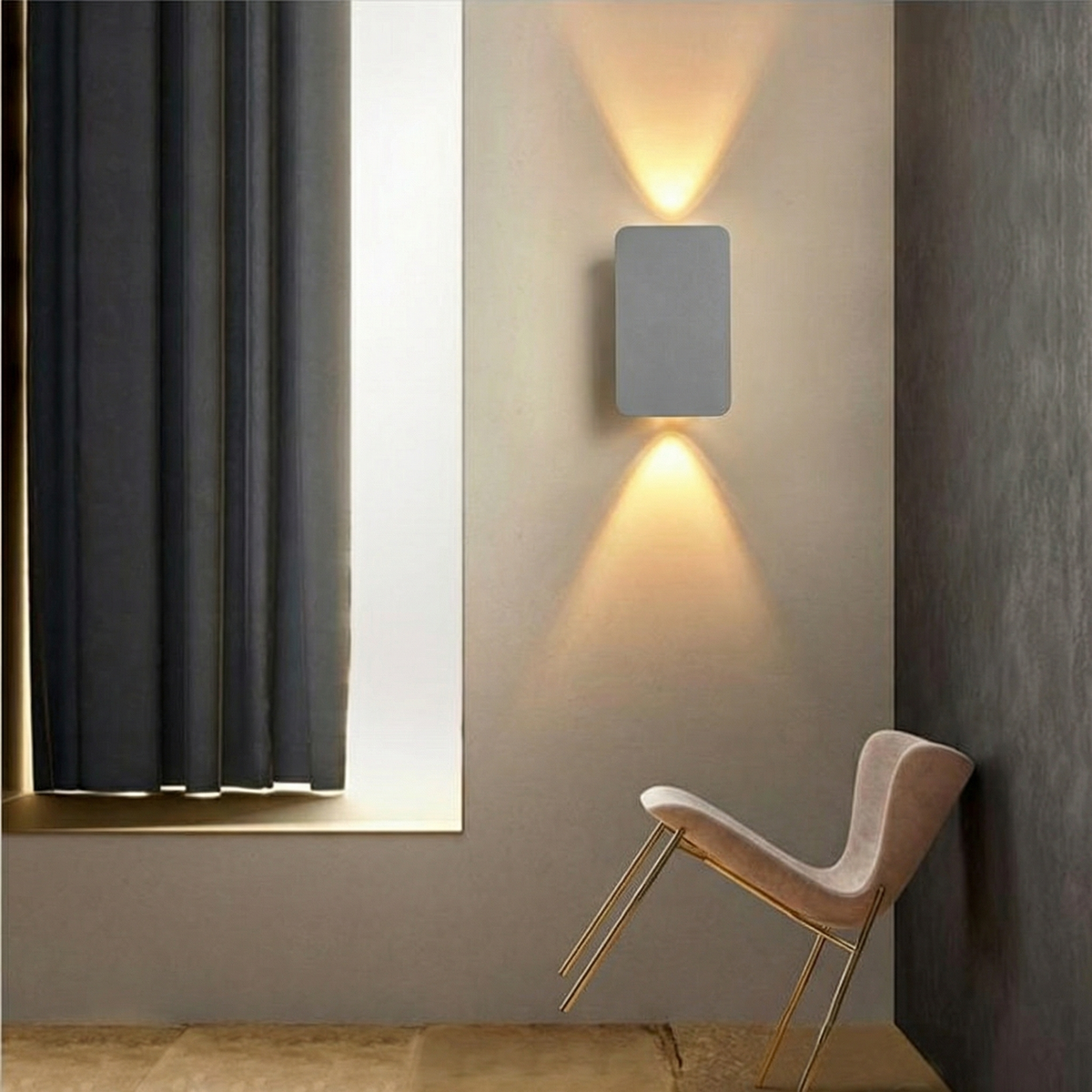 Brushed Aluminum Up Down Wall Lamp 3