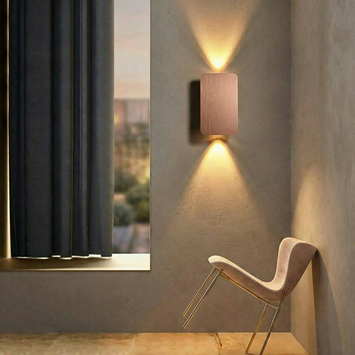 Brushed Aluminum Up Down Wall Lamp 7