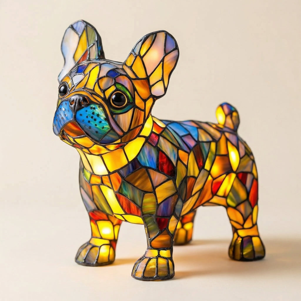 Colorful Mosaic Dachshund Dog Lamp 5