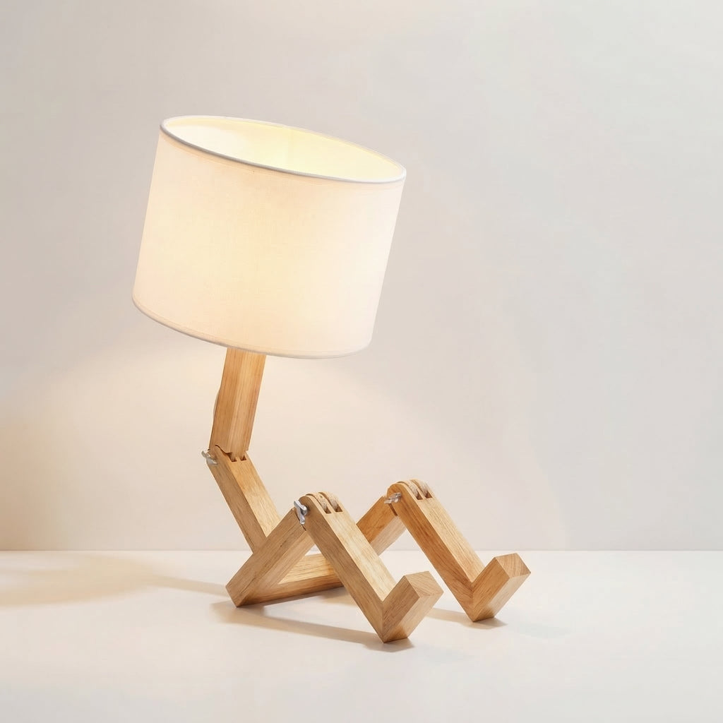 Creative Nordic Wooden LED Table Lamp with Book Holder 0
