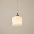French Cream Lily Pendant with Brass Finish 0