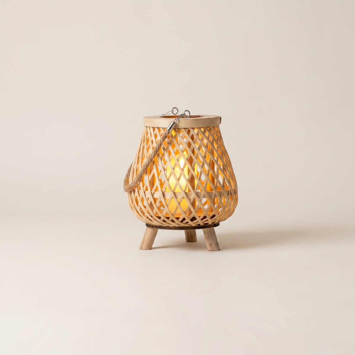 Handmade Bamboo Lantern Candle Holder 0