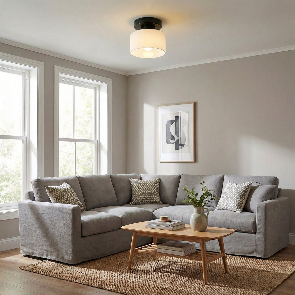 Modern Amber Glass Ceiling Light 5