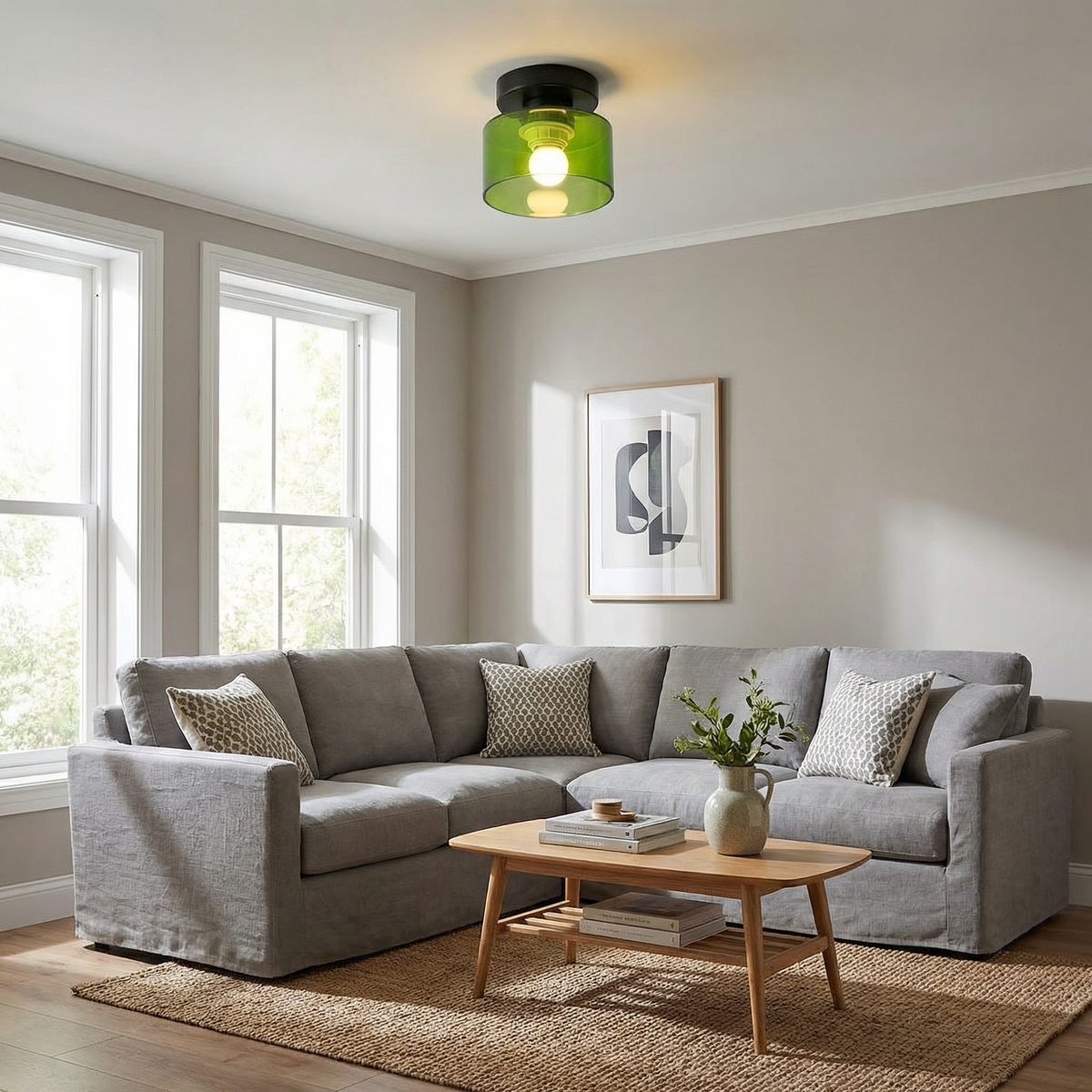Modern Amber Glass Ceiling Light 6