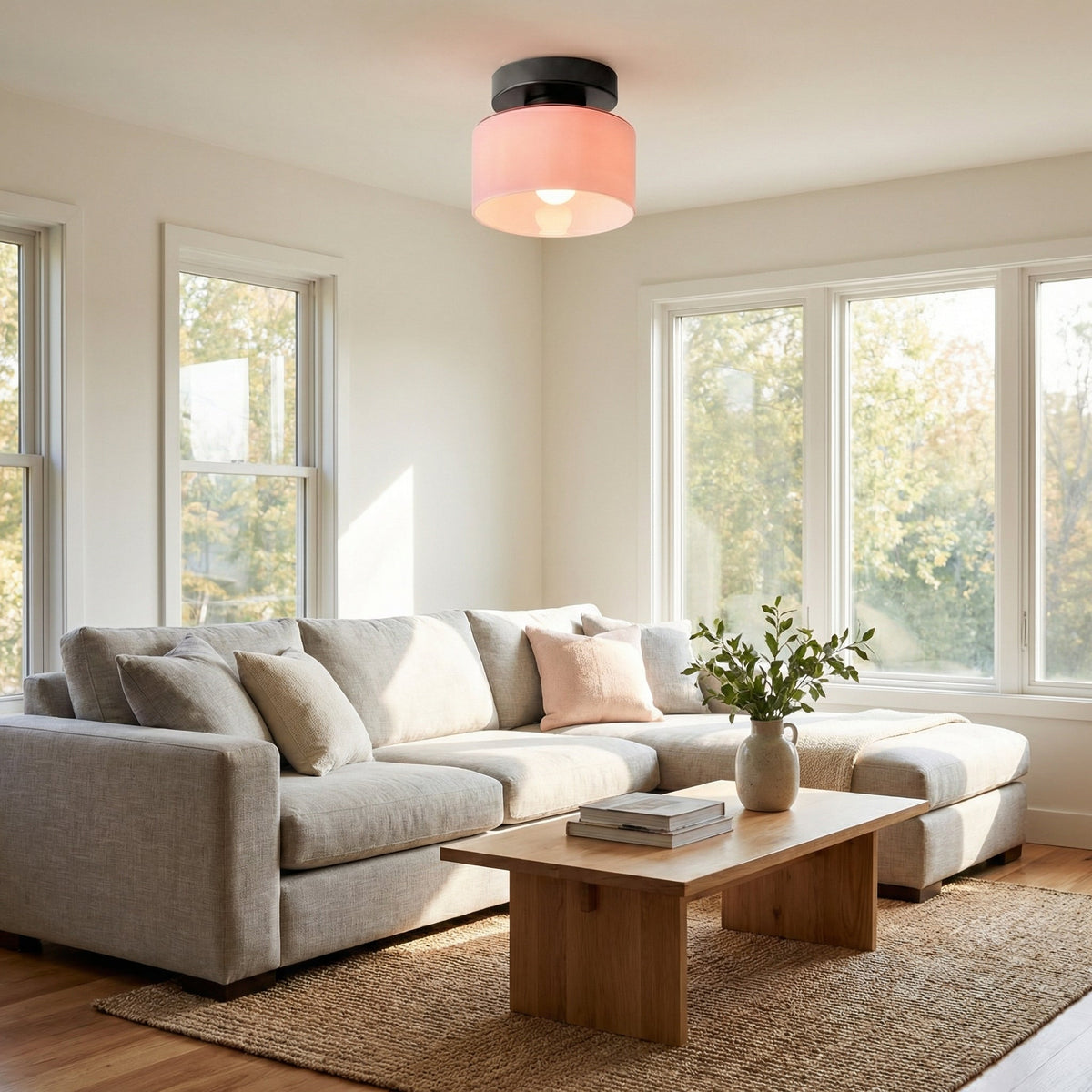 Modern Amber Glass Ceiling Light 7