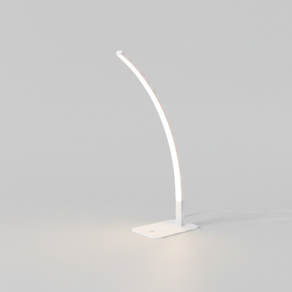 Modern Curved LED Table Lamp – USB Powered 8W Dimmable Desk Light 0