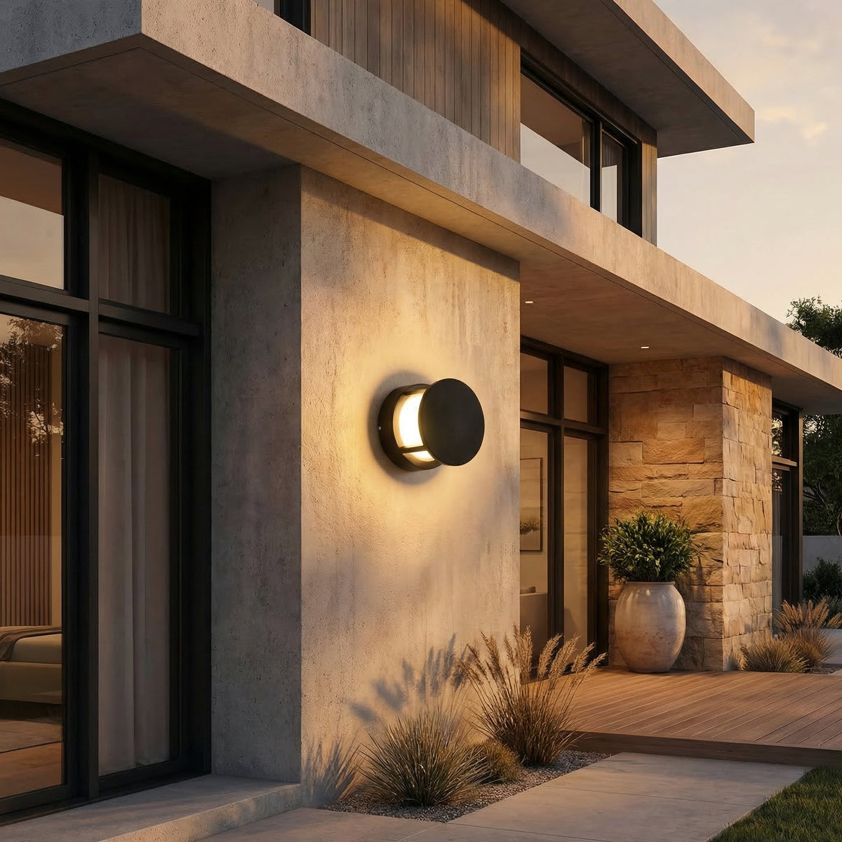 Modern Disc Outdoor Wall Light 1