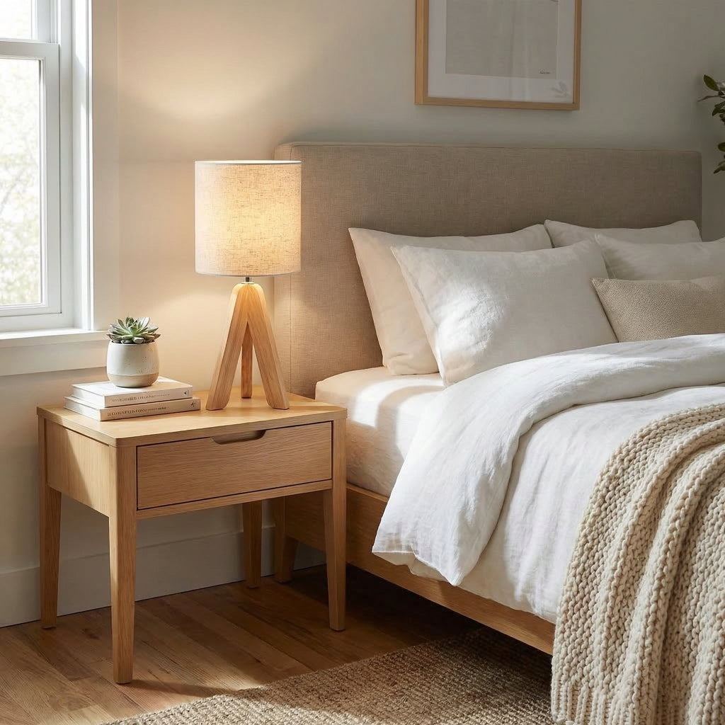 Nordic Cylindrical Fabric Table Lamp 1