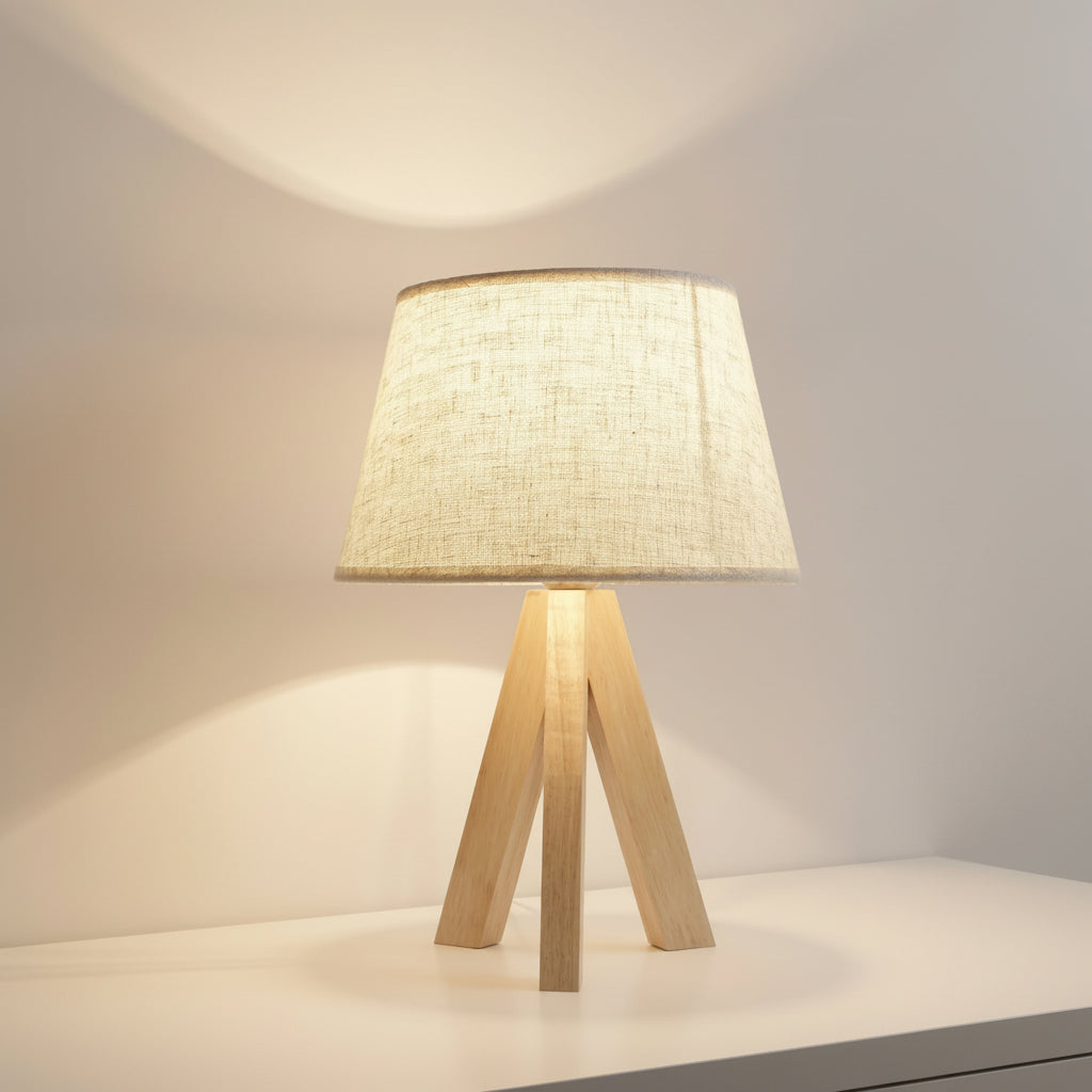 Nordic Tripod Wooden Table Lamp 0