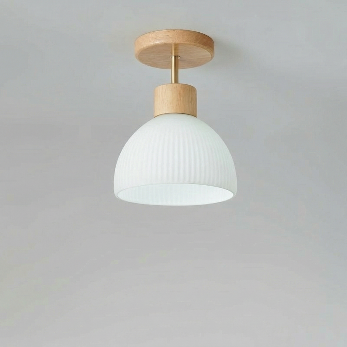 Nordic Wooden Glass Ceiling Light 1