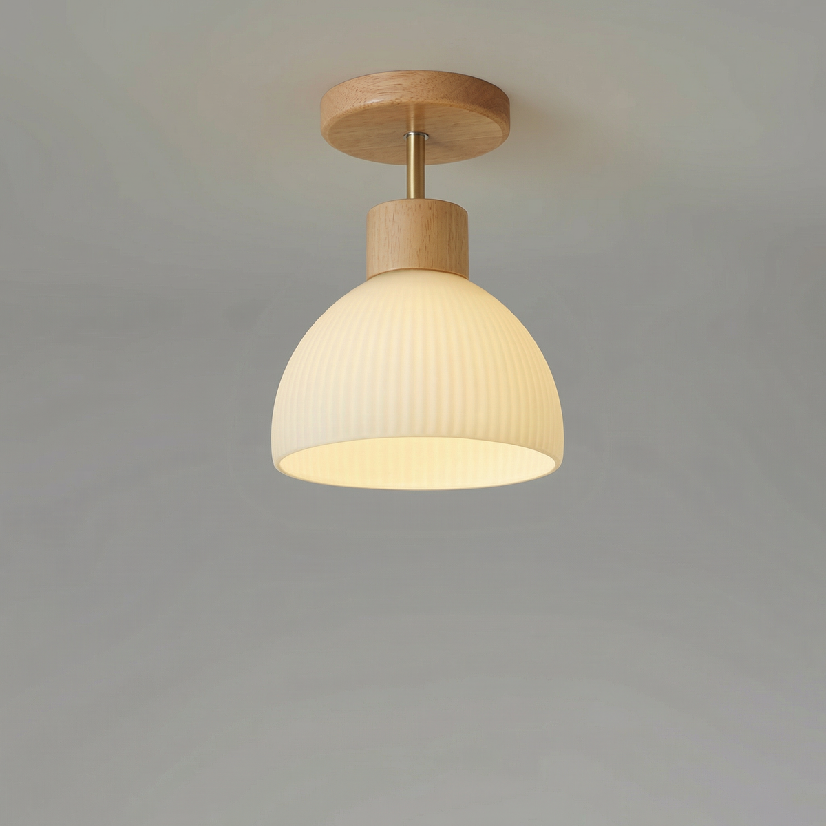 Nordic Wooden Glass Ceiling Light 2