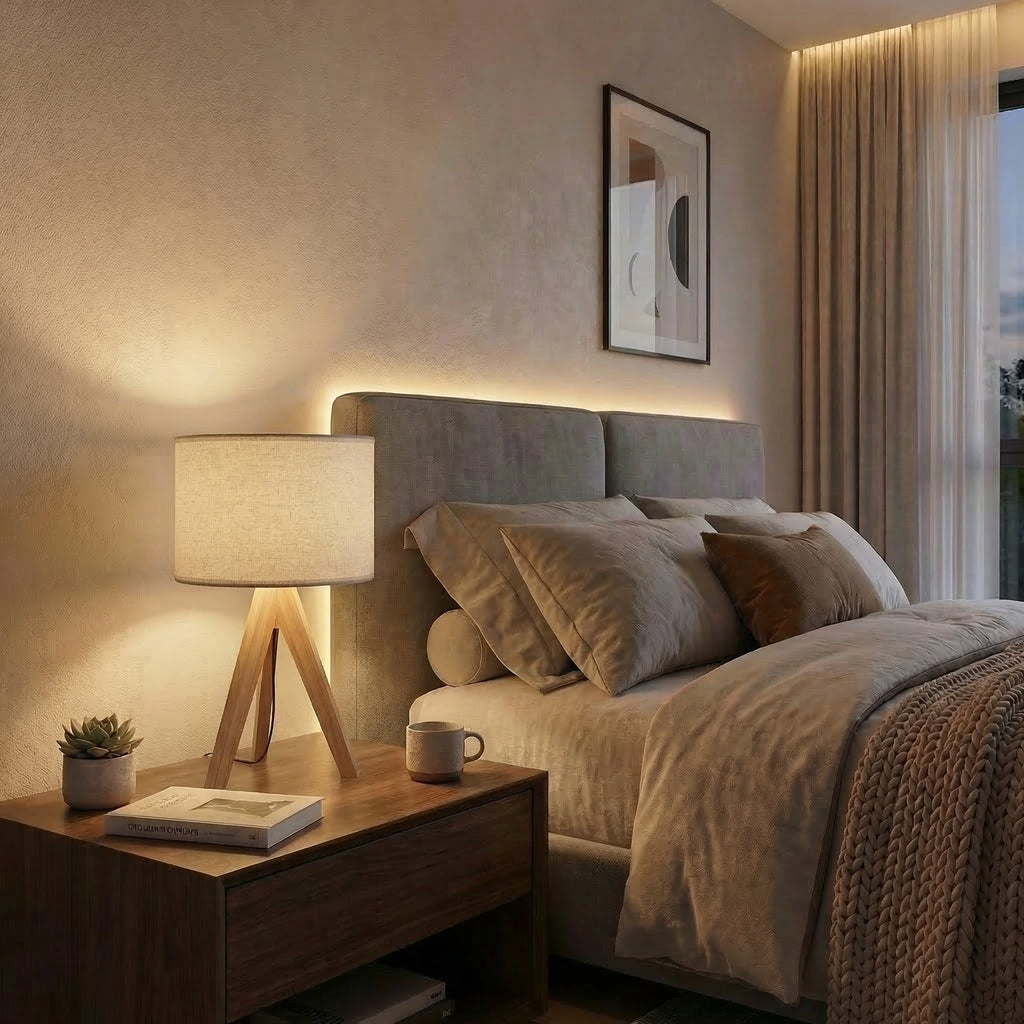 Nordic Wooden Tripod LED Table Lamp 1