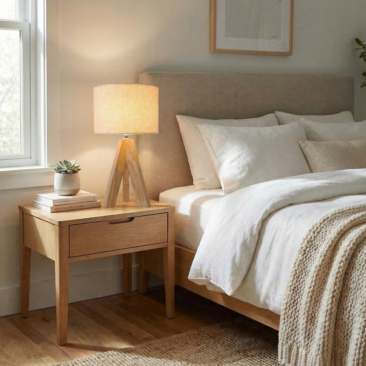 Nordic Wooden Tripod Table Lamp 1