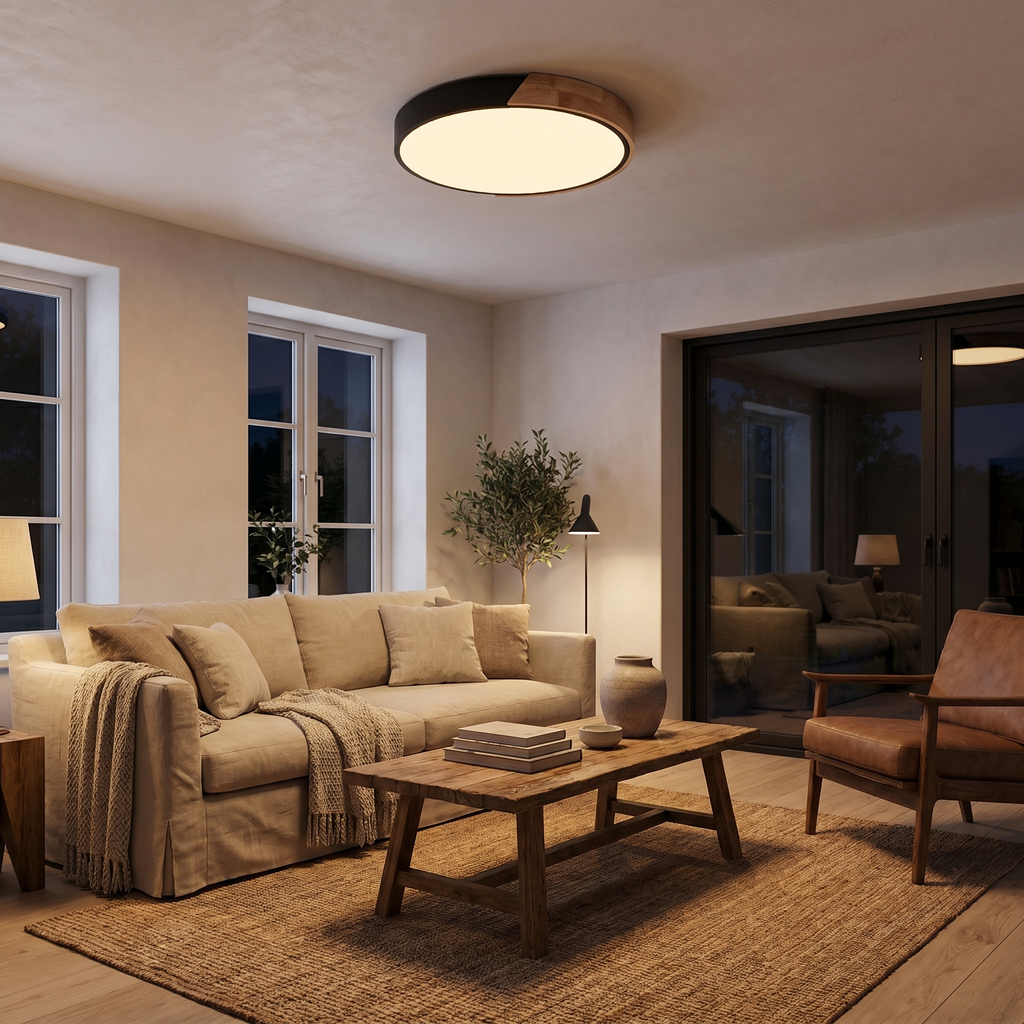 Scandinavian Wood Grain LED Ceiling Light 1