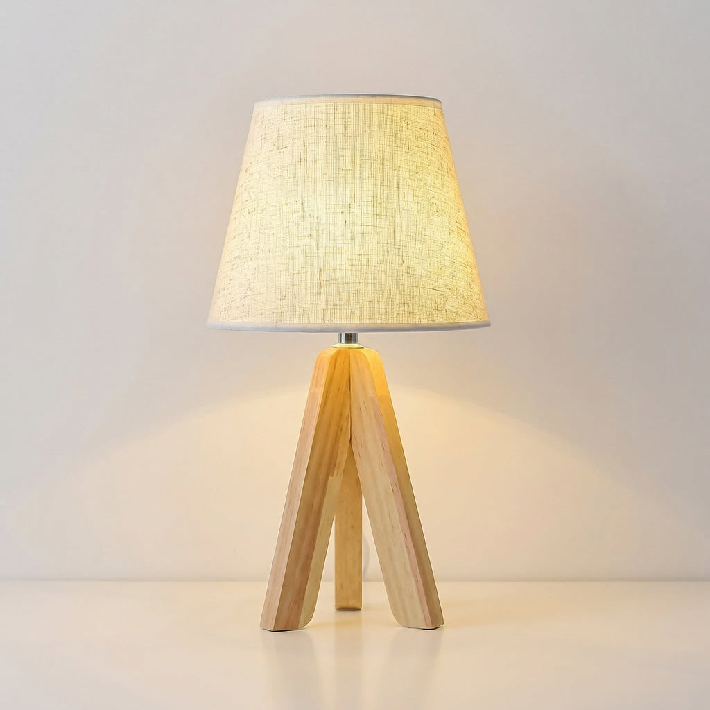 Scandinavian Wooden Tripod Table Lamp 0