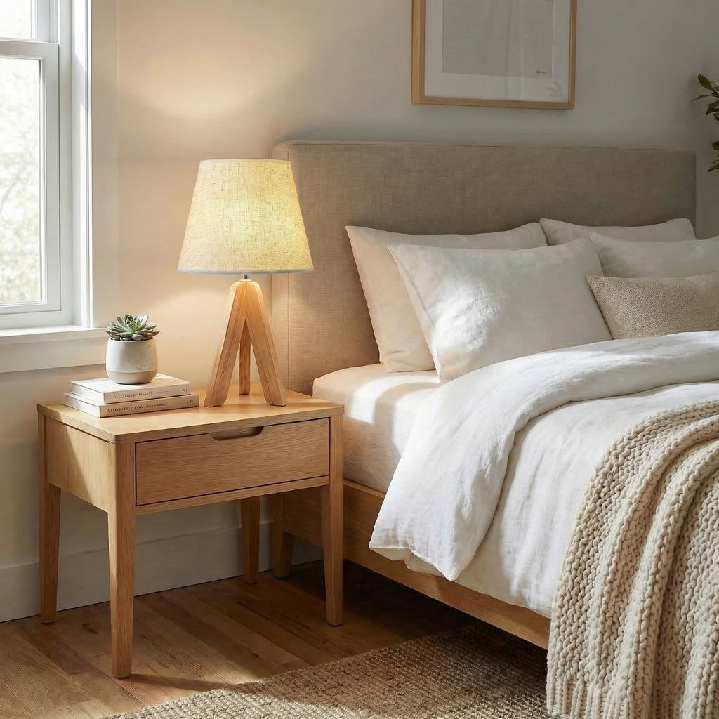 Scandinavian Wooden Tripod Table Lamp 1
