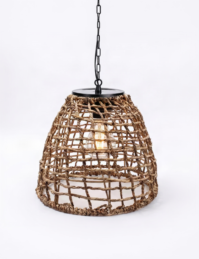 Solar Rattan Hanging Lantern – Outdoor LED Pendant Light 0