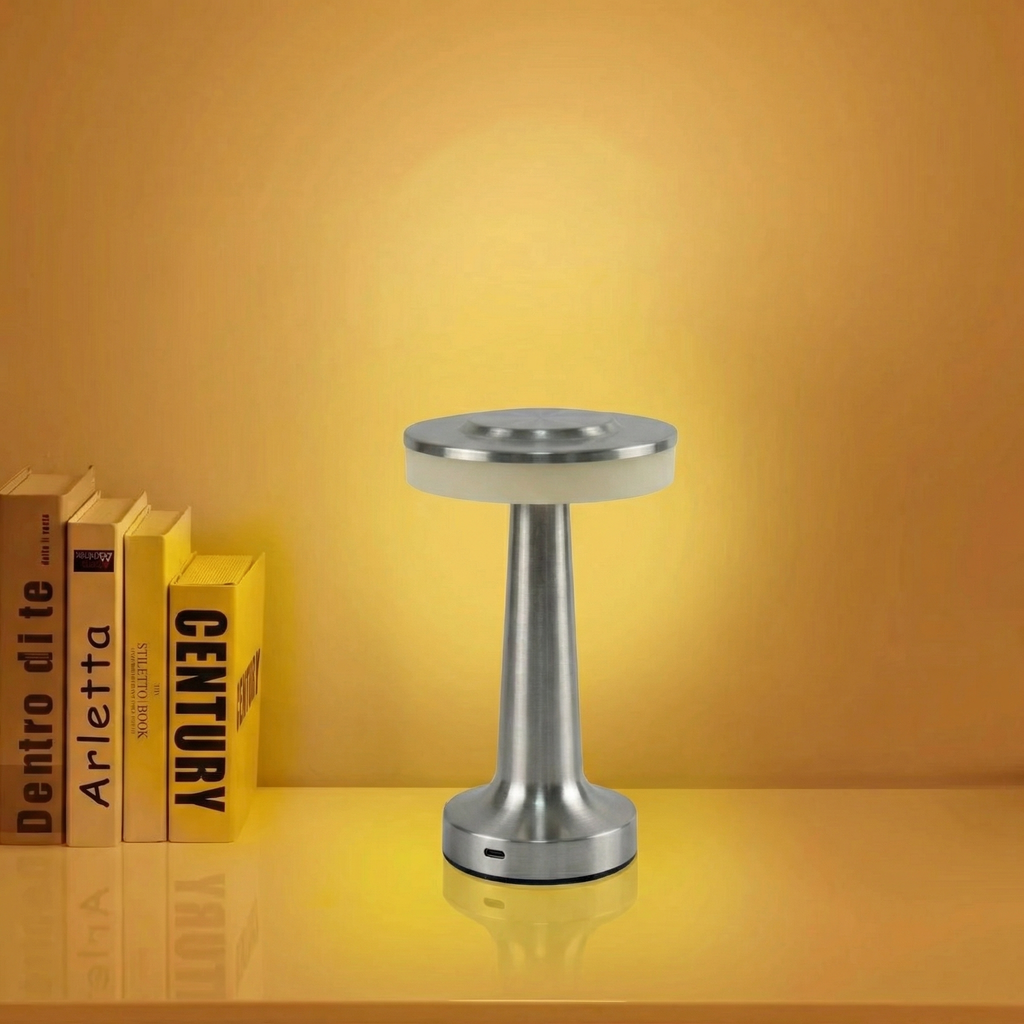 Touch-Control Rechargeable LED Table Lamp with Metal Body 1