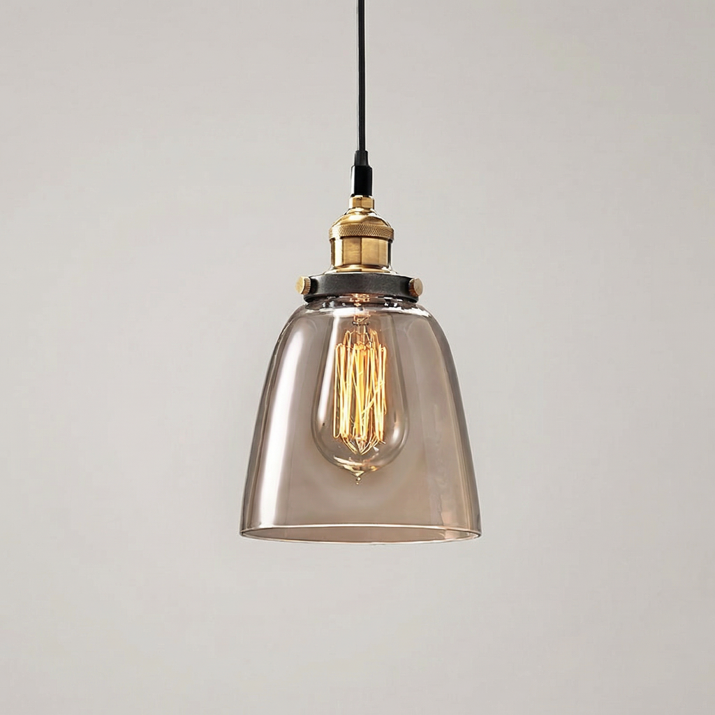 Vintage Glass Bell Pendant Light 1