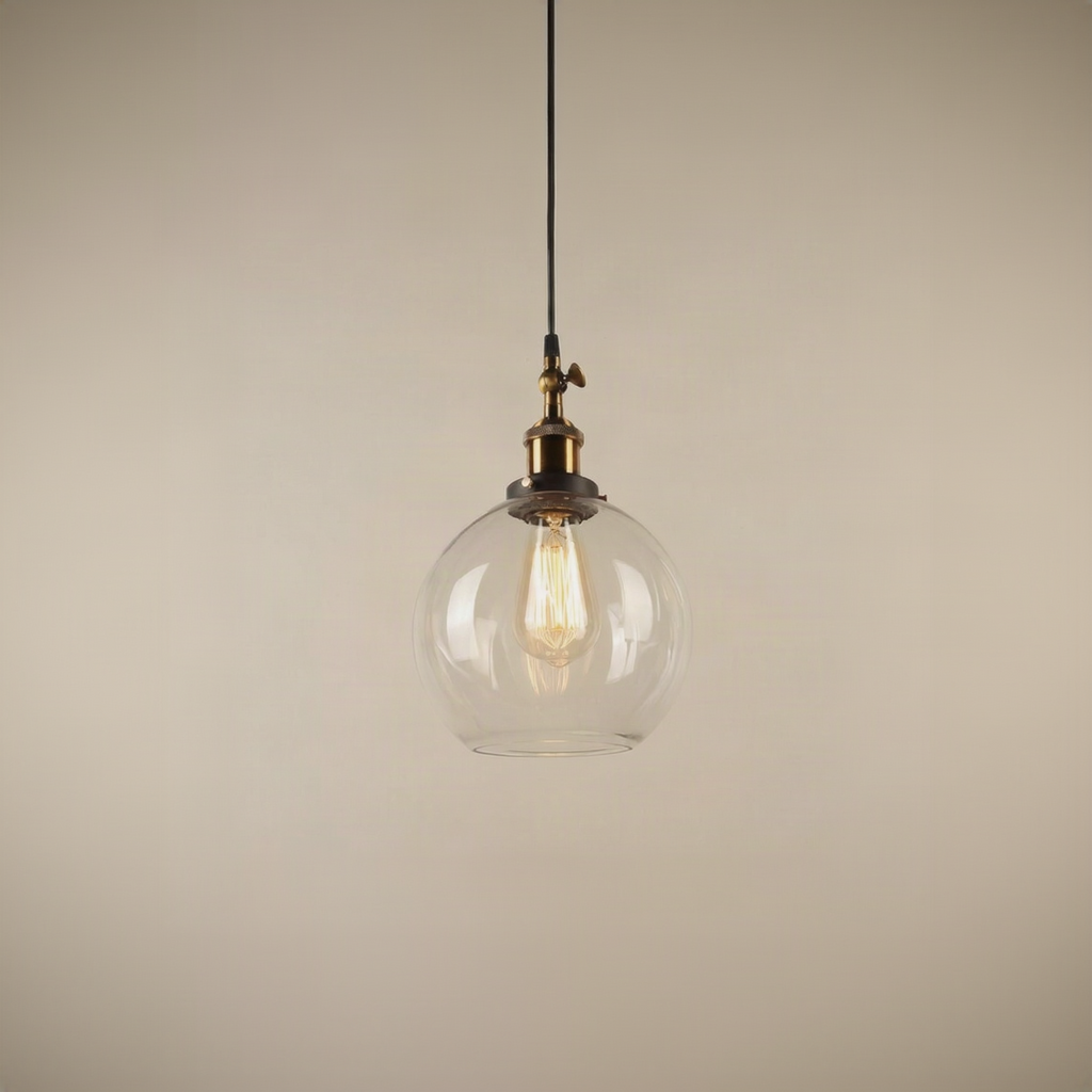 Vintage Globe Glass Pendant Light 0