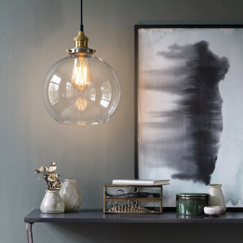 Vintage Globe Glass Pendant Light 2