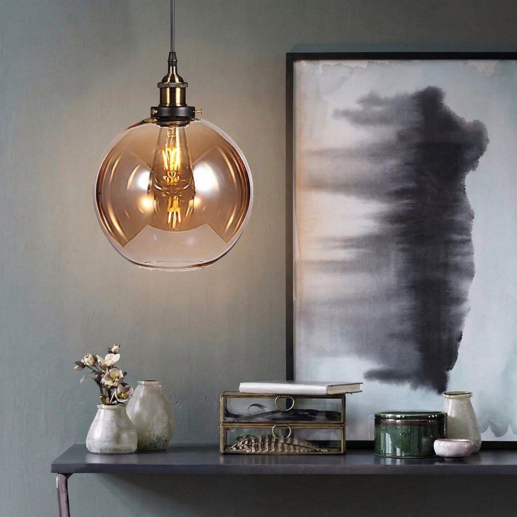 Vintage Globe Glass Pendant Light 3